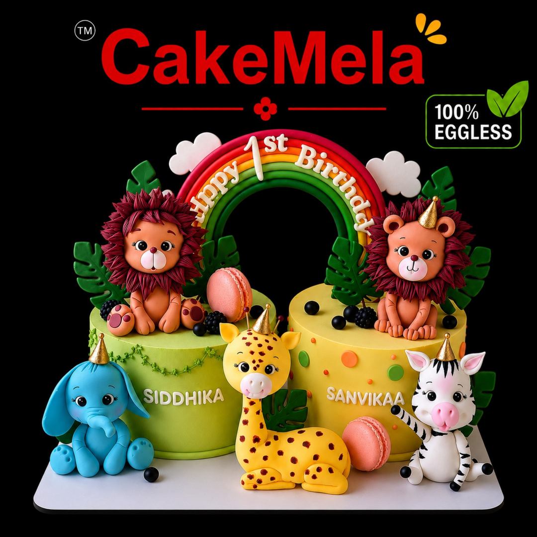 Jungle Safari Animal Birthday Cake