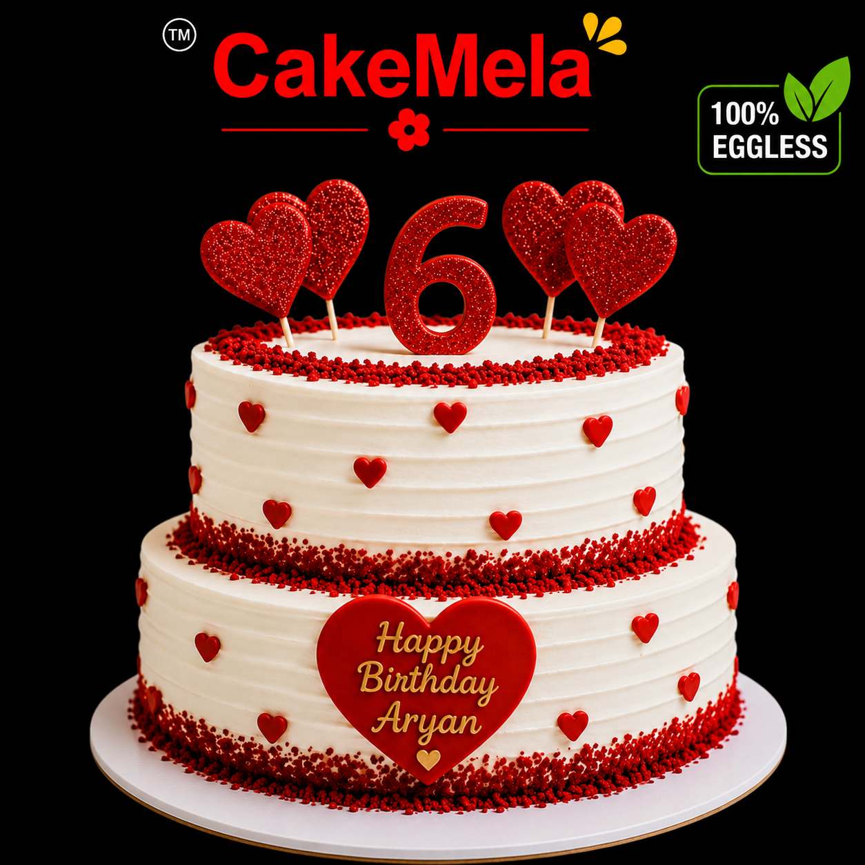 Red Velvet Heart Theme Birthday Cake ❤️